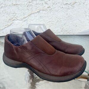 Clarks Springers Brown Leather Slip On Walking Shoes
